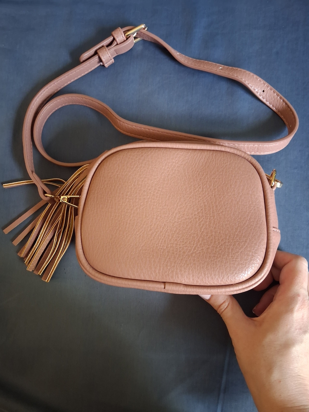 Mauve Serena Crossbody Bag with Tassel Accent from Jules Kae